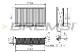 Повітряний фільтр Bremsi fa1125