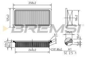 Повітряний фільтр Bremsi fa1364