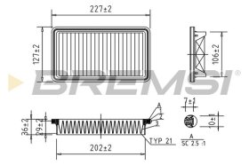 Повітряний фільтр Bremsi fa1025