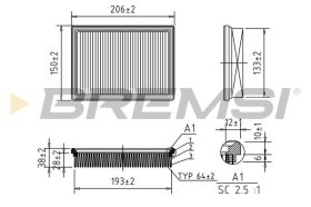 Воздушный фильтр Bremsi fa1407