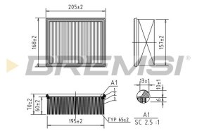 Повітряний фільтр Bremsi fa1164