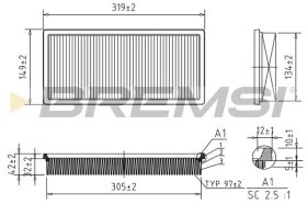 Повітряний фільтр Bremsi fa1362