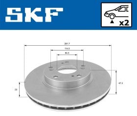 Тормозной диск SKF vkbd81302v2