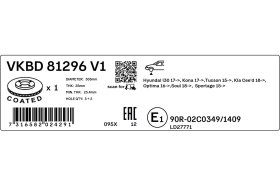 Тормозной диск SKF vkbd81296v1