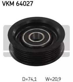 Обводной ролик поликлинового ремня SKF VKM64027