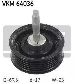Обводной ролик поликлинового ремня SKF vkm64036