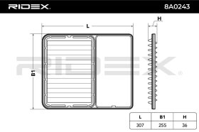 Воздушный фильтр RIDEX 8a0243