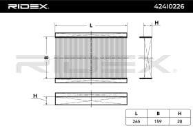 Фильтр салона RIDEX 424i0226