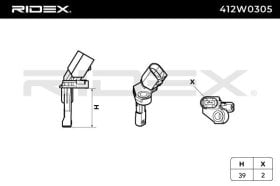 Датчик ABS RIDEX 412w0305