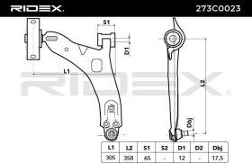 Рычаг подвески RIDEX 273c0023