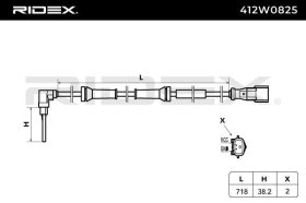 Датчик ABS RIDEX 412w0825