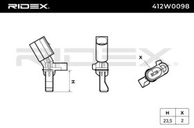 Датчик ABS RIDEX 412w0098