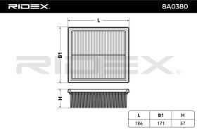Воздушный фильтр RIDEX 8a0380