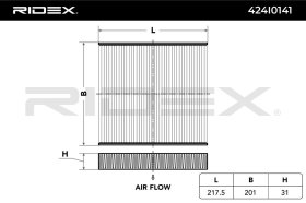 Фильтр салона RIDEX 424i0141