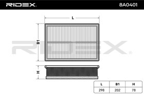 Повітряний фільтр RIDEX 8a0401
