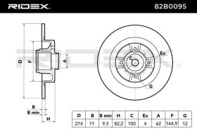 Тормозной диск RIDEX 82b0095