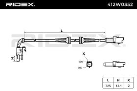 Датчик ABS RIDEX 412w0352