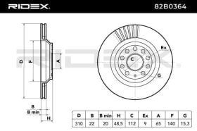 Тормозной диск RIDEX 82b0364