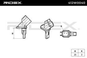 Датчик ABS RIDEX 412w0040