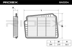 Повітряний фільтр RIDEX 8a0204