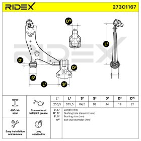 Рычаг подвески RIDEX 273c1167