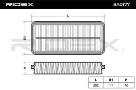 Воздушный фильтр RIDEX 8a0177