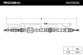Трос ручного гальма RIDEX 124c0034
