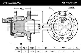 Ступица колеса RIDEX 654w0404