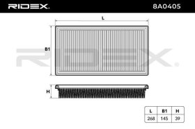 Повітряний фільтр RIDEX 8a0405