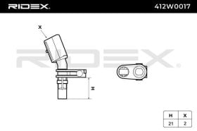 Датчик ABS RIDEX 412w0017