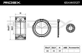 Комплект ступиці колеса RIDEX 654w0127