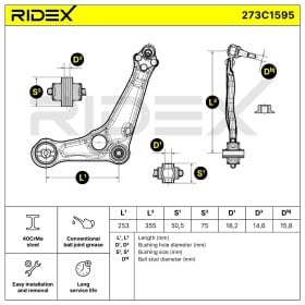Рычаг подвески RIDEX 273c1595