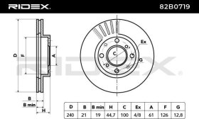 Тормозной диск RIDEX 82b0719