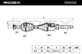 Полуось RIDEX 13d0103