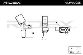 Датчик ABS RIDEX 412w0055