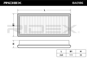 Повітряний фільтр RIDEX 8a0186
