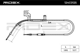 Трос ручного гальма RIDEX 124c0125