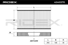 Фільтр салону RIDEX 424i0270