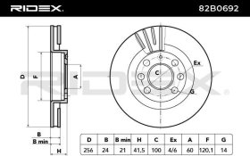Тормозной диск RIDEX 82b0692