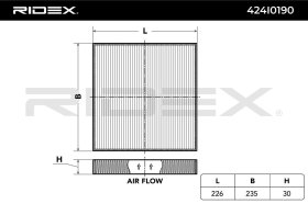 Фильтр салона RIDEX 424i0190