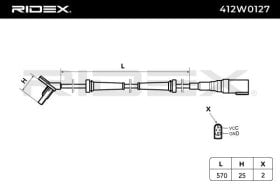 Датчик ABS RIDEX 412w0127