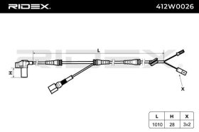 Датчик ABS RIDEX 412w0026