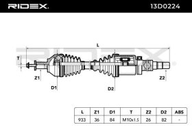 Піввісь RIDEX 13d0224