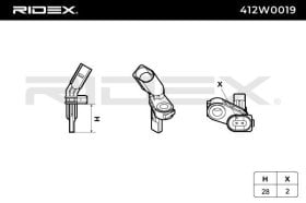 Датчик ABS RIDEX 412w0019