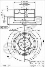 Тормозной диск Brembo 08.7014.10