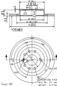 Тормозной диск Brembo 08.9511.11