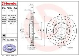 Тормозной диск Brembo 09.7629.1X