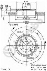 Тормозной диск Brembo 09.8137.24
