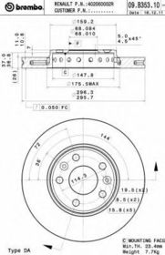 Тормозной диск Brembo 09.B353.10
