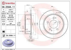 Тормозной диск Brembo 08d56811